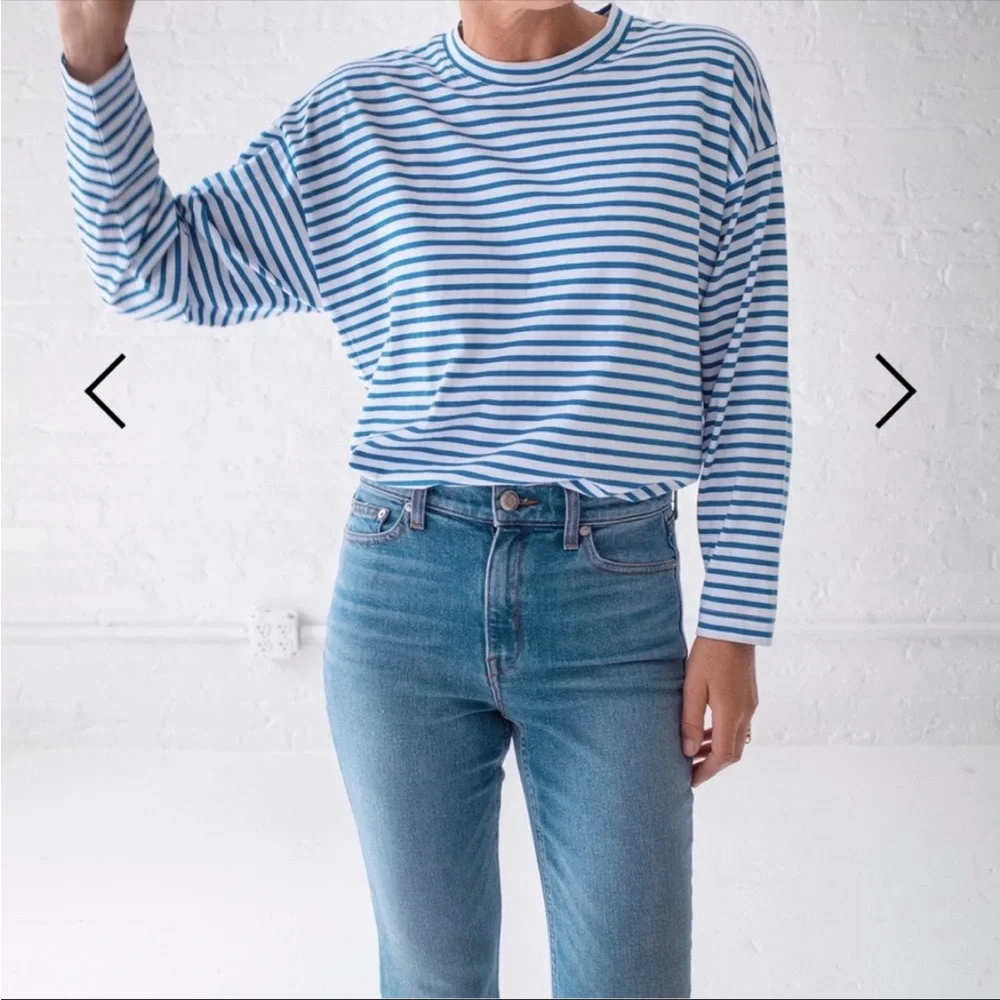AYR Blue and White Striped Long Sleeve Tee - Picture 2 of 9